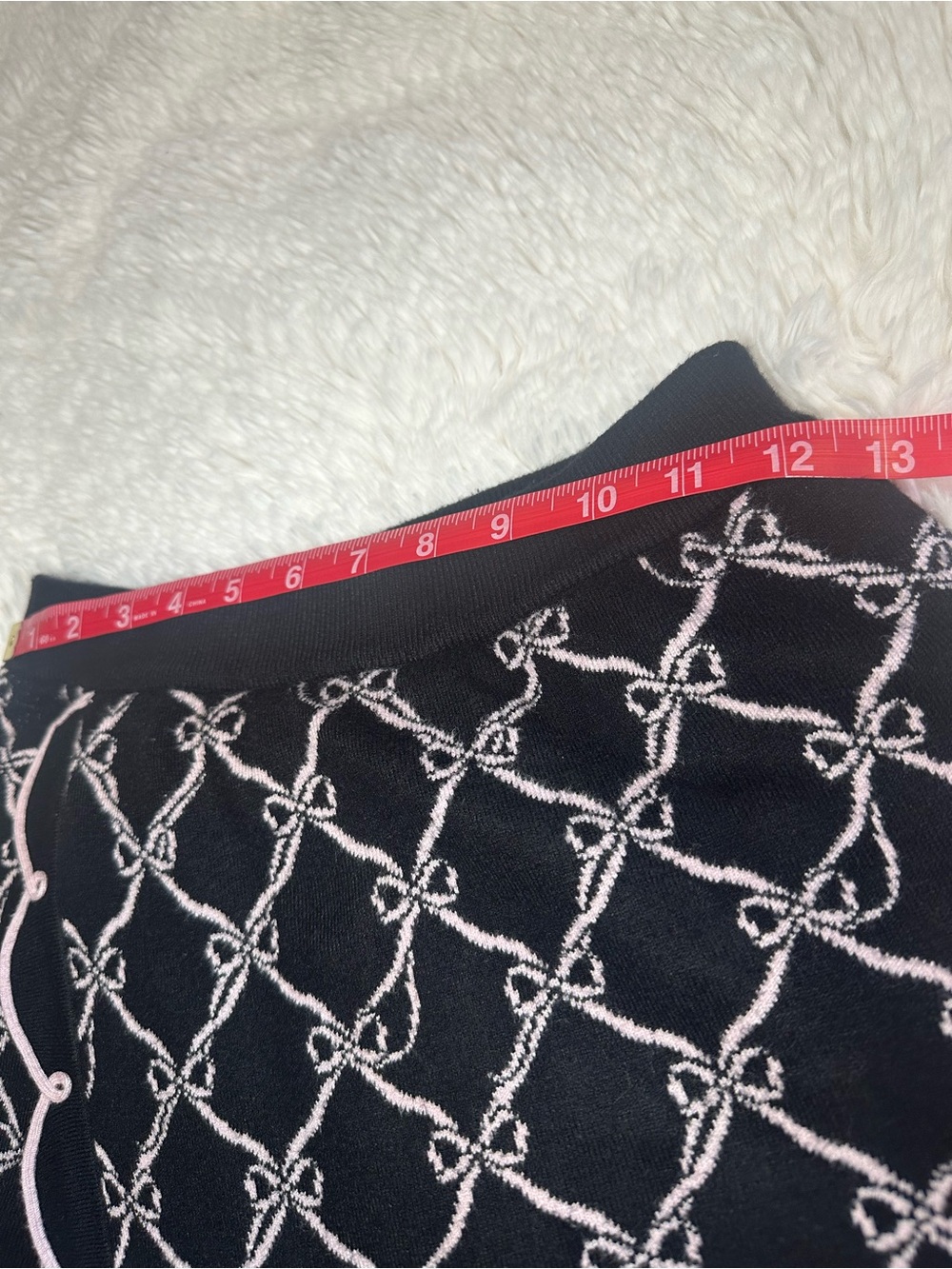 Nuuly x Rachel Antonoff Hostess Knit Skort M Black Pink Bow Scalloped - Picture 10 of 15